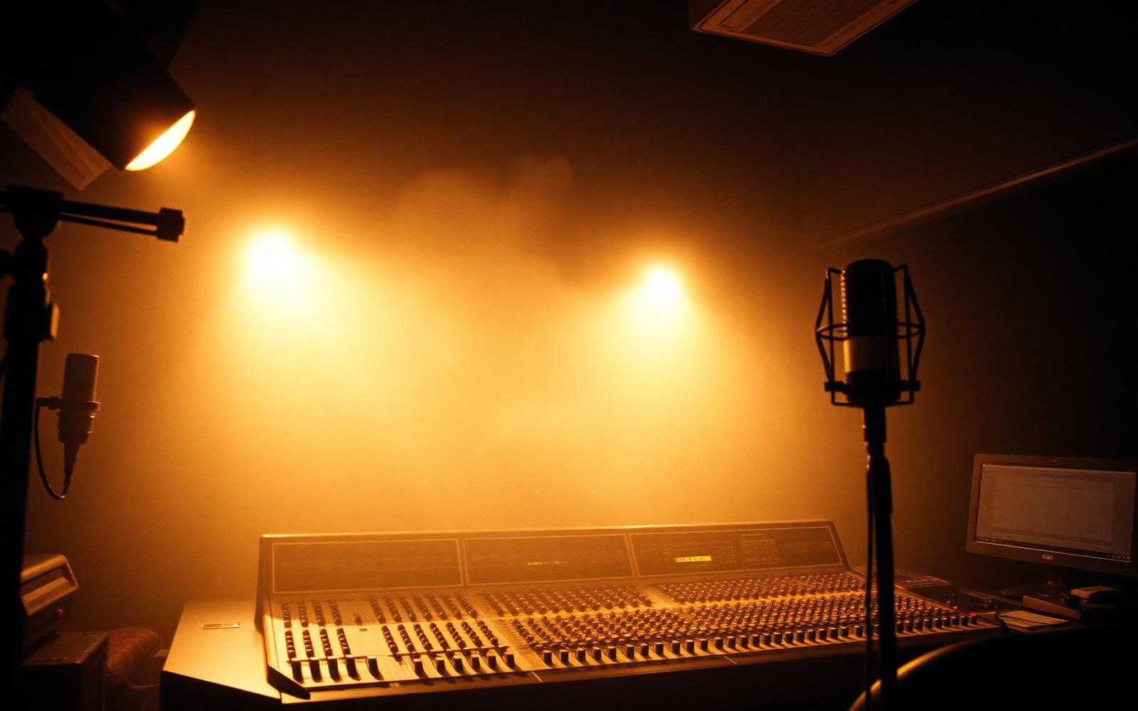 Analog recording studio at night, representing the Stone Archives